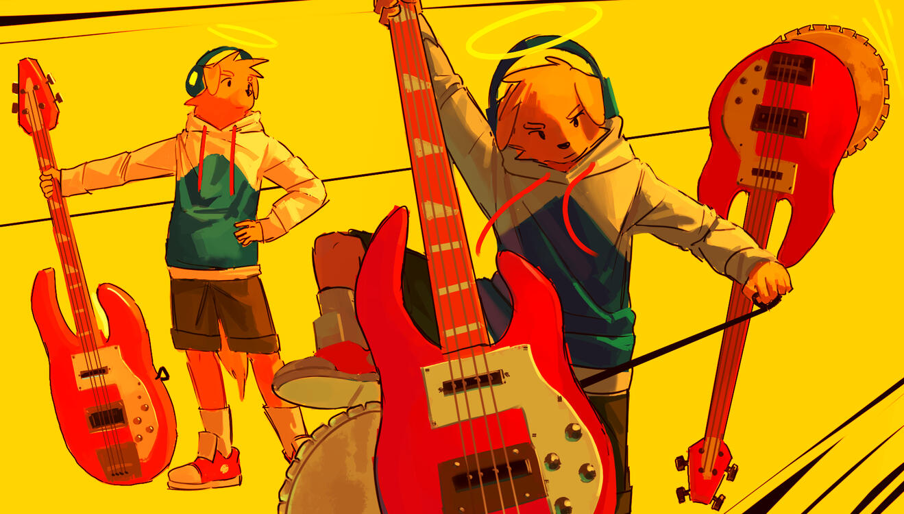 guitar chainsaw - oc illustration